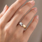 Preview: Damen Ring 925 Sterling Silber bicolor vergoldet matt 1 Zirkonia Silberring