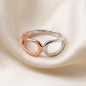 Preview: Damen Ring 925 Sterling Silber bicolor vergoldet Silberring