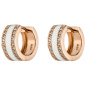 Preview: Creolen rund 925 Silber rotgold vergoldet mit 36 Zirkonia Ohrringe