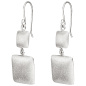 Preview: Ohrhänger quadratisch 925 Sterling Silber matt mattiert Ohrringe Silberohrringe