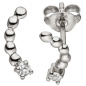 Preview: Ohrstecker 925 Sterling Silber 2 Zirkonia Ohrringe Silberohrringe