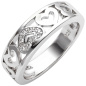 Preview: Damen Ring Herz Herzen 925 Sterling Silber mit 7 Zirkonia Silberring
