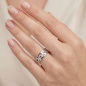 Preview: Damen Ring Herz Herzen 925 Sterling Silber mit 7 Zirkonia Silberring