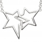 Preview: Collier Halskette Sterne 925 Silber mit Zirkonia 45 cm Kette Silberkette