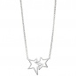 Preview: Collier Halskette Sterne 925 Silber mit Zirkonia 45 cm Kette Silberkette