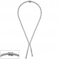 Preview: Collier Halskette 925 Sterling Silber mit Zirkonia 42 cm Kette Silberkette