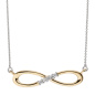 Preview: Collier Halskette Unendlich 585 Gold bicolor 5 Diamanten Brillanten Kette