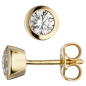 Preview: Ohrstecker rund 333 Gold Gelbgold 2 Zirkonia Ohrringe Goldohrringe