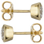 Preview: Ohrstecker rund 333 Gold Gelbgold 2 Zirkonia Ohrringe Goldohrringe