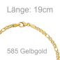 Preview: Zwillings-Panzerarmband 585 Gelbgold 19 cm Gold Armband Goldarmband