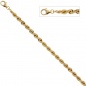 Preview: Kordelarmband 585 Gold Gelbgold 19 cm Armband Goldarmband