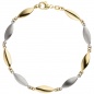 Preview: Armband 585 Gold Gelbgold Weißgold bicolor matt 19,5 cm Goldarmband