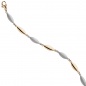 Preview: Armband 585 Gold Gelbgold Weißgold bicolor matt 19,5 cm Goldarmband