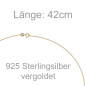 Preview: Halsreif 925 Sterling Silber gold vergoldet 1,1 mm 42 cm Kette Halskette