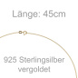 Preview: Halsreif 925 Sterling Silber gold vergoldet 1,1 mm 45 cm Kette Halskette