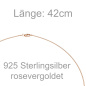 Preview: Halsreif 925 Sterling Silber rotgold vergoldet 1,1 mm 42 cm Kette Halskette