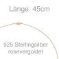 Preview: Halsreif 925 Sterling Silber rotgold vergoldet 1,1 mm 45 cm Kette Halskette