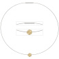 Preview: Collier Kette mit Anhänger aus Edelstahl mit 585 Gold kombiniert matt 42 cm