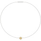 Preview: Collier Kette mit Anhänger aus Edelstahl mit 585 Gold kombiniert matt 42 cm