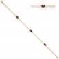 Preview: Armband 585 Gold Gelbgold 3 Rubine rot 19,5 cm Goldarmband Rubinarmband