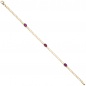 Preview: Armband 585 Gold Gelbgold 3 Rubine rot 19,5 cm Goldarmband Rubinarmband