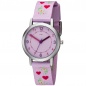 Mobile Preview: JOBO Kinder Armbanduhr Herzen rosa pink Quarz Kinderuhr Mädchenuhr