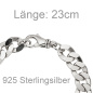 Preview: Panzerarmband 925 Sterling Silber diamantiert 23 cm Armband Silberarmband