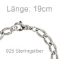Preview: Panzerarmband 925 Sterling Silber mit Struktur 19 cm Armband Silberarmband