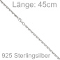 Preview: Ankerkette 925 Silber diamantiert 3,4 mm 45 cm Kette Halskette Silberkette