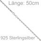 Preview: Ankerkette 925 Silber diamantiert 3,4 mm 50 cm Kette Halskette Silberkette