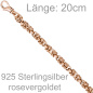Preview: Armband 925 Sterling Silber rotgold vergoldet 20 cm