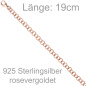 Preview: Rundankerarmband 925 Silber rotgold vergoldet 19 cm Armband Ankerarmband