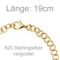 Preview: Rundankerarmband 925 Sterling Silber gold vergoldet 19 cm Armband Ankerarmband