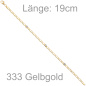 Preview: Armband 333 Gold Gelbgold 3 Blautopase hellblau blau 19 cm Goldarmband Karabiner