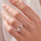 Preview: Damen Ring Kugel Kugeln 925 Sterling Silber Silberring Kugelring offen
