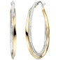 Preview: Creolen verschlungen 925 Sterling Silber bicolor vergoldet Ohrringe
