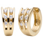 Preview: Creolen 925 Sterling Silber gold vergoldet 12 Zirkonia Ohrringe