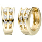 Preview: Creolen 925 Sterling Silber gold vergoldet 12 Zirkonia Ohrringe