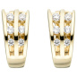 Preview: Creolen 925 Sterling Silber gold vergoldet 12 Zirkonia Ohrringe