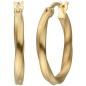 Preview: Creolen gedreht 925 Sterling Silber gold vergoldet matt Ohrringe