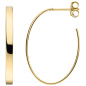Preview: Halbcreolen oval 925 Sterling Silber gold vergoldet Ohrringe Creolen
