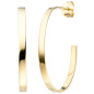 Preview: Halbcreolen oval 925 Sterling Silber gold vergoldet Ohrringe Creolen