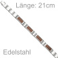 Preview: Herren Armband aus Edelstahl mit braunen Carbon Einlagen 21 cm