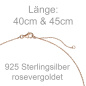 Preview: Collier Halskette 925 Sterling Silber rotgold vergoldet mit 6 Zirkonia 45 cm