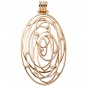 Preview: Anhänger oval 585 Gold Rotgold 12 Diamanten Brillanten 0,14ct. Rotgoldanhänger