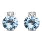 Preview: Ohrstecker 585 Weißgold 2 Diamanten Brillanten 2 Aquamarine hellblau blau