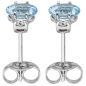 Preview: Ohrstecker 585 Weißgold 2 Diamanten Brillanten 2 Aquamarine hellblau blau