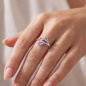 Preview: Damen Ring 925 Sterling Silber 3 Zirkonia rosa Silberring