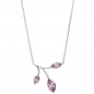 Preview: Collier Kette mit Anhänger 925 Sterling Silber 3 Zirkonia rosa 45 cm Kette