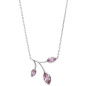 Preview: Collier Kette mit Anhänger 925 Sterling Silber 3 Zirkonia rosa 45 cm Kette